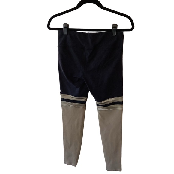 Alo Yoga Player 7/8 Leggings Size Small Black Green Colorblock Activewear - Picture 2 of 9